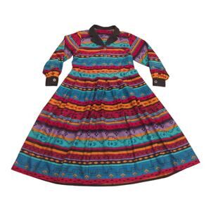 Sabino Southwestern Geometric Colorful Dress - Sz L